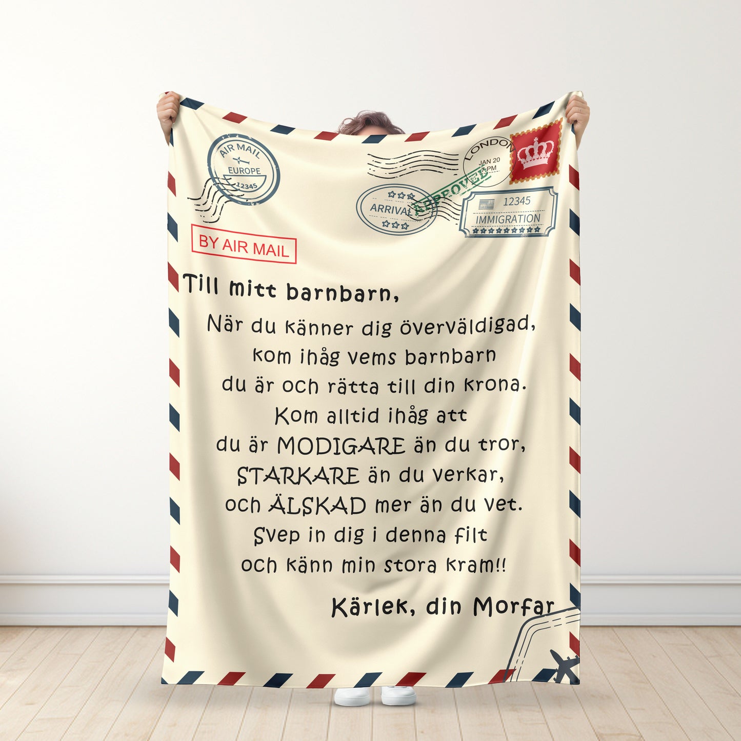 Farfar/Morfar - För mitt Barnbarn - Premiumfilt™