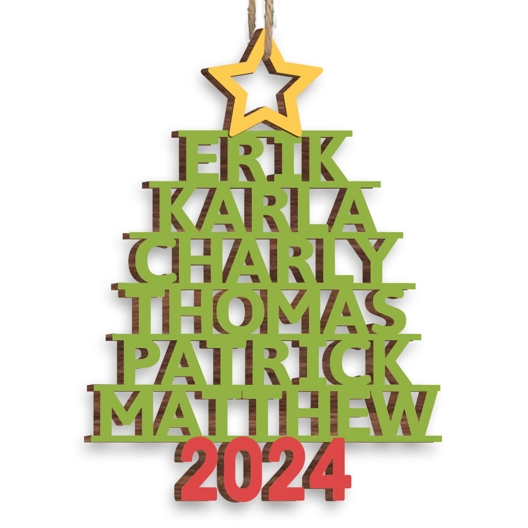 Personligt Familjenamn Ornament - Anpassad Julklapp för Familjen