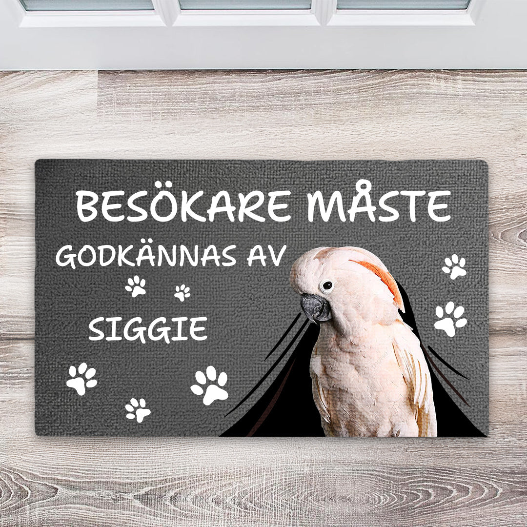Besökare måste godkännas av - Present för husdjursägare - Personlig dörrmatta