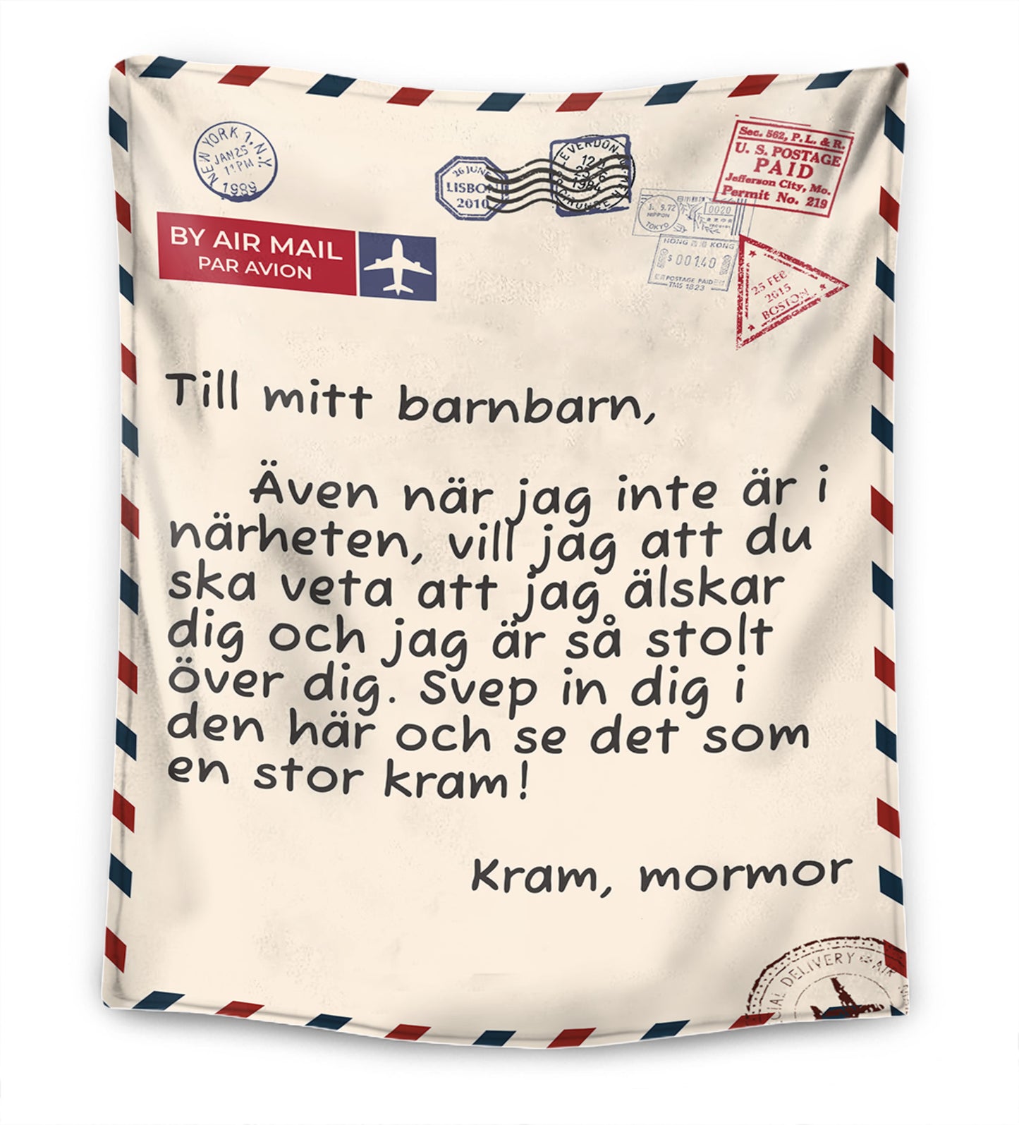 Mormor/Farmor - Till mitt barnbarn barnbarn - Premiumfilt™ Ver.3