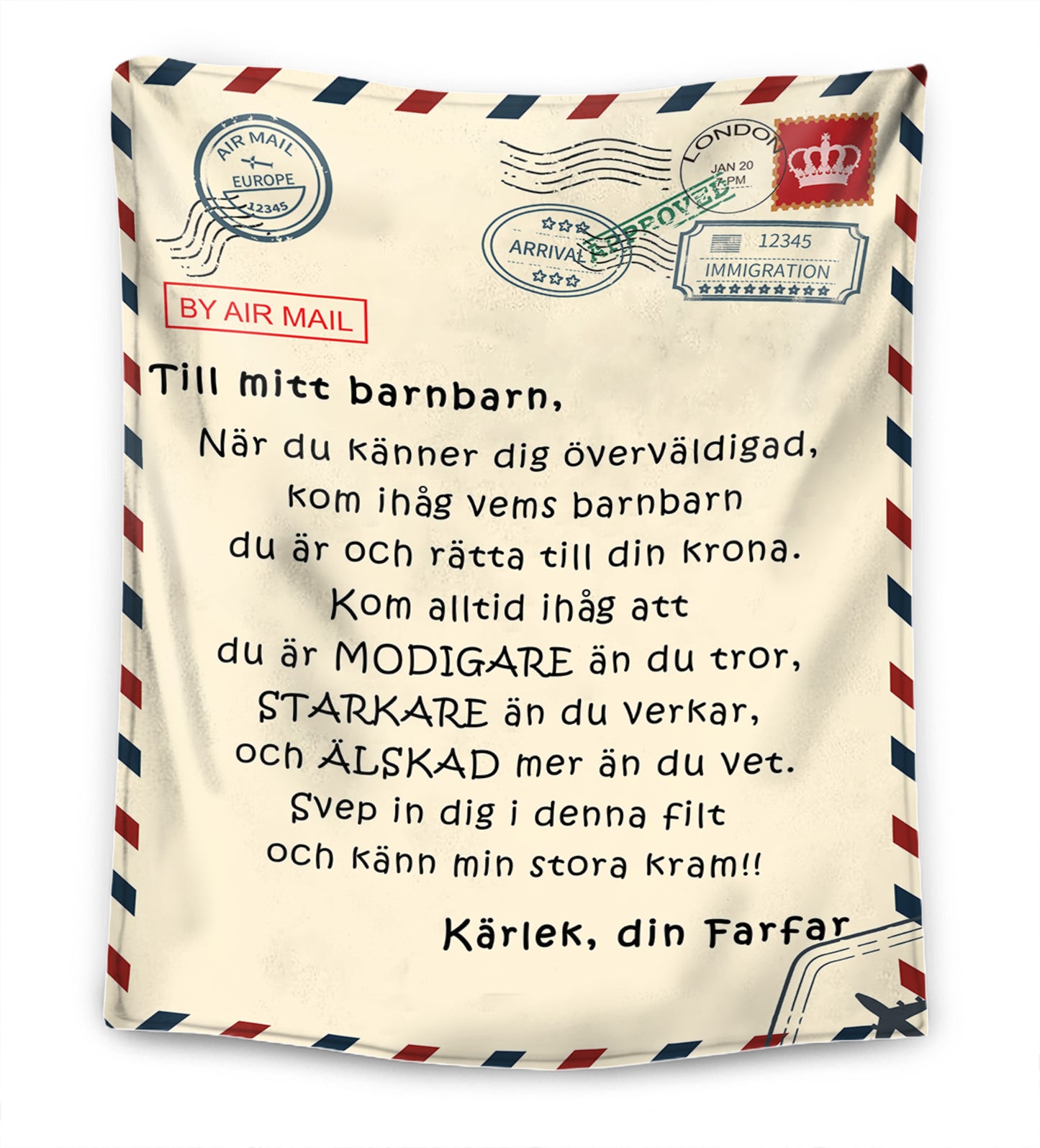 Farfar/Morfar - För mitt Barnbarn - Premiumfilt™