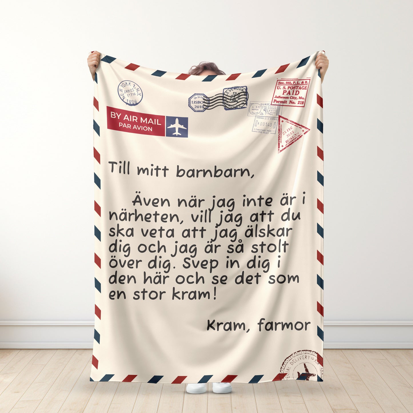 Mormor/Farmor - Till mitt barnbarn barnbarn - Premiumfilt™ Ver.3