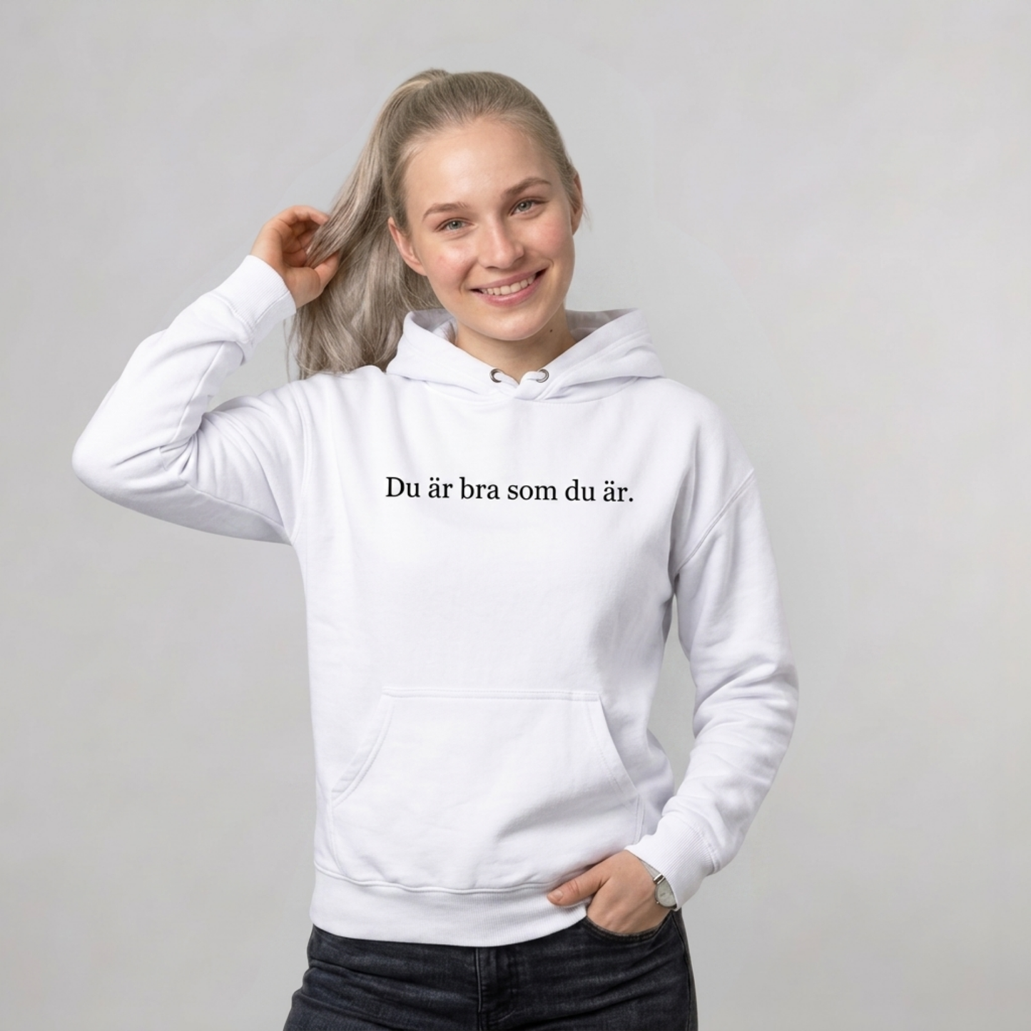 Du är bra som du är hoodie