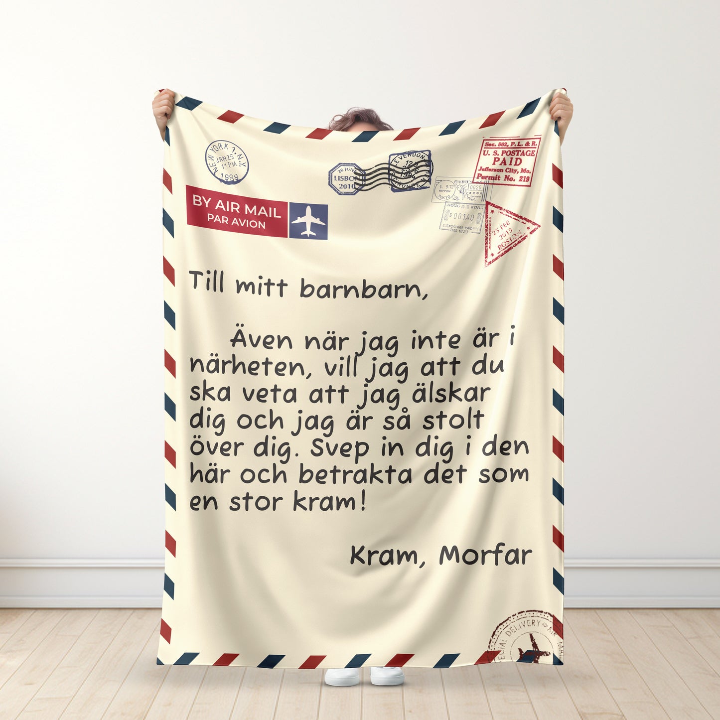 Farfar/Morfar - För mitt Barnbarn - Premiumfilt™ Ver.3