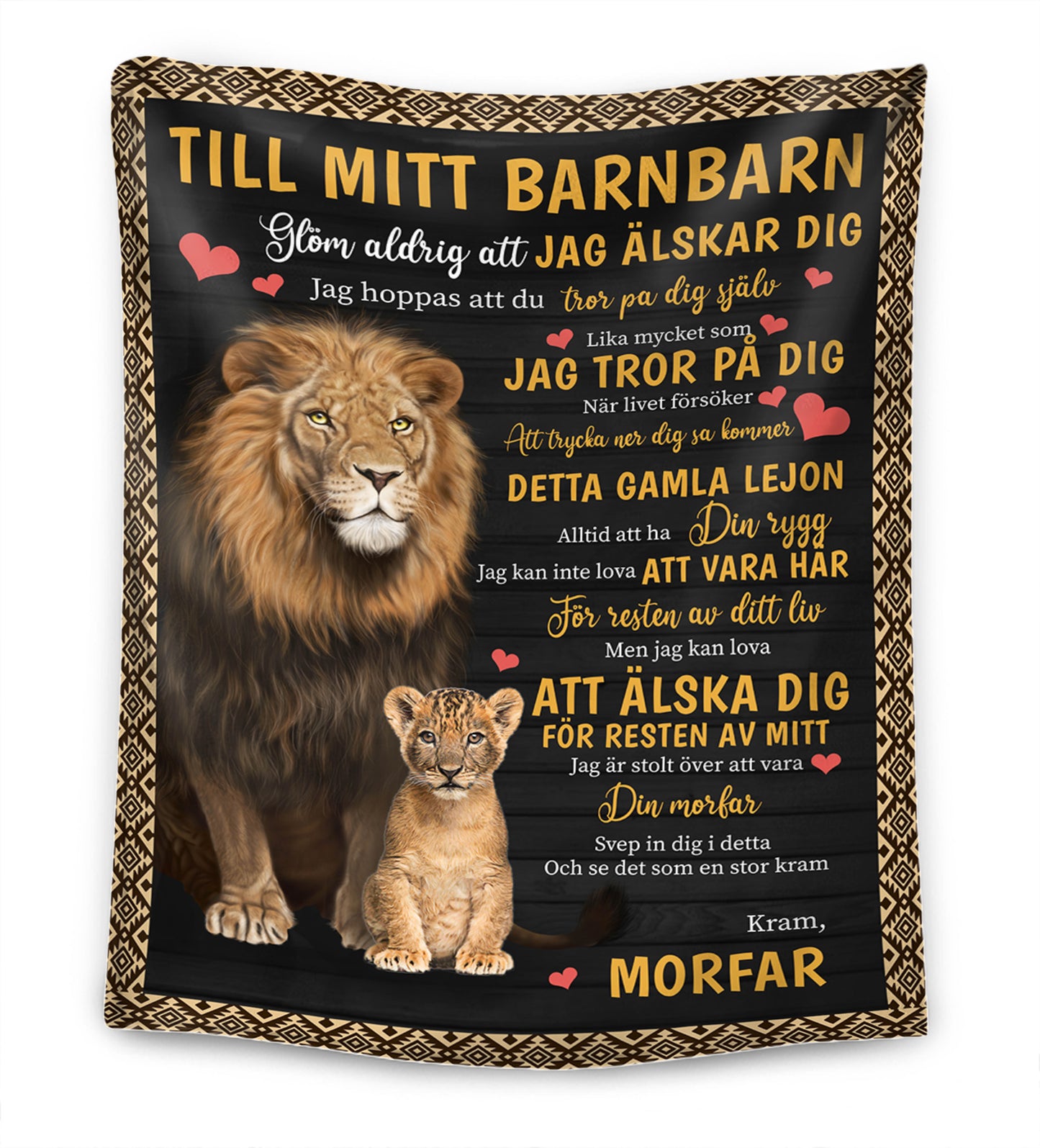 Vi har alltid din rygg - Farfar/Morfar - För mitt Barnbarn - Premium Filt™